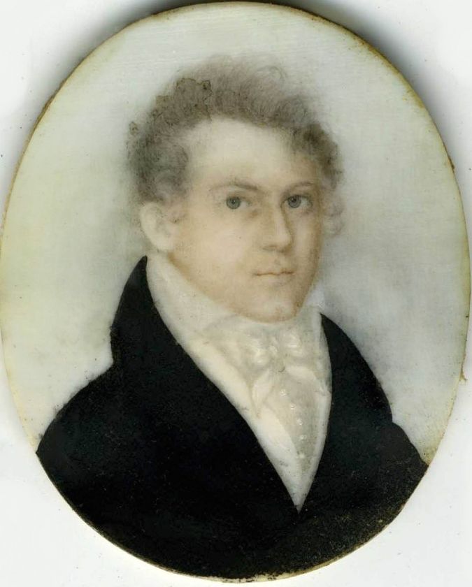 MINIATURE PORTRAIT OF GEORGIAN GENTLEMEN IN GOLD FRAME  