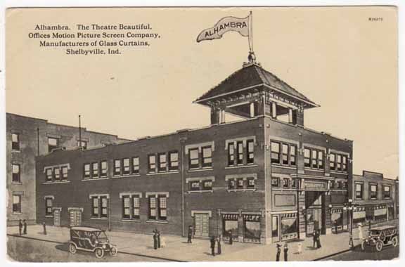 Postcard Alhambra Theatre in Shelbyville, Indiana  