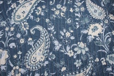 VALERIE BERTINELLI PAISLEY FULL/QUEEN QUILT+SHAMS SET   BLUE 3PC 