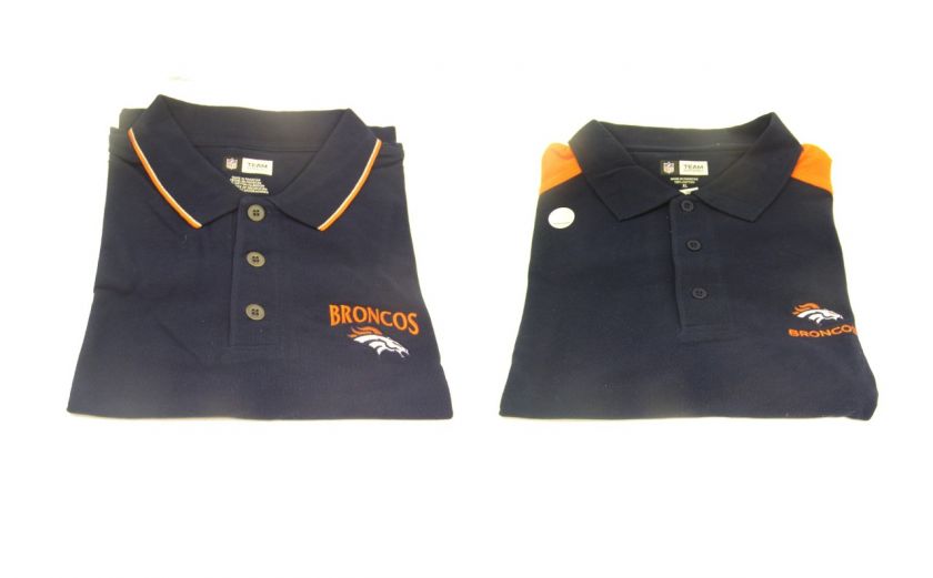 Official NFL Broncos 3 Button Polo In Two Styles B54/62  