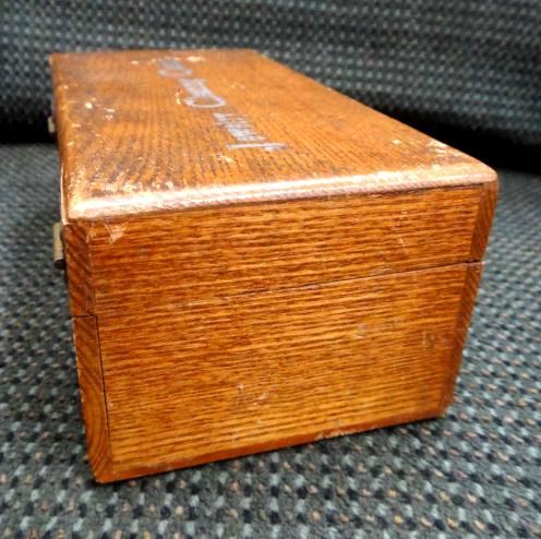 antique DENNISON CASKET JEWELRY CLEANING WOOD BOX+CONTENTS +ORIG 