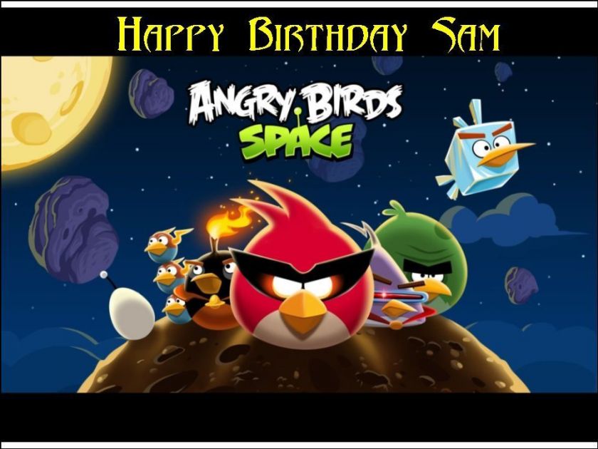 Angry Birds Space Edible Image Cake Topper Personalized 1/4 sheet 