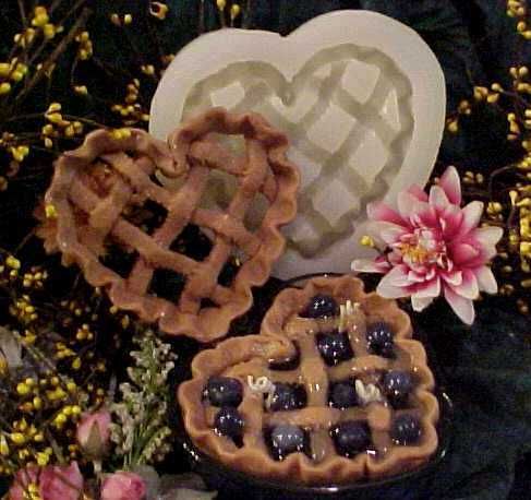 Heart Lattice Pie Crust 1 Cavity Silicone Mold #1019  