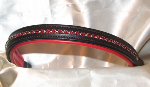 FSS Crystal Bling BRIGHT SCARLET RED Padded Browband MADE WITH 