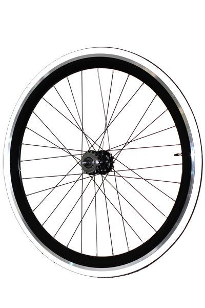 Fixie Single Speed Road Bike Track Wheel Wheelset Deep V + Tyres Black