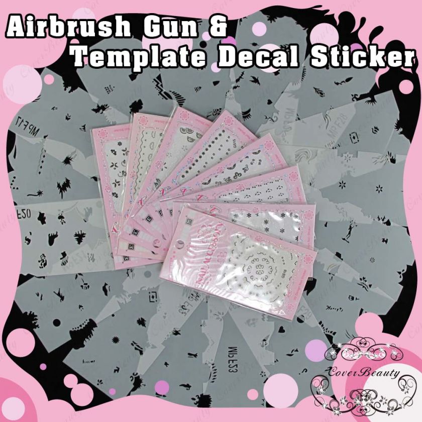 16 Mix Designs Airbrush Paint Stencil for Nail Art Tips  