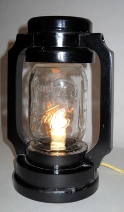 HAND MADE BALL JAR ELECTRIC LANTERN  