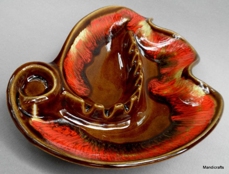 Vtg MAURICE of CALIF Art Pottery ASHTRAY Freeform 1950s  