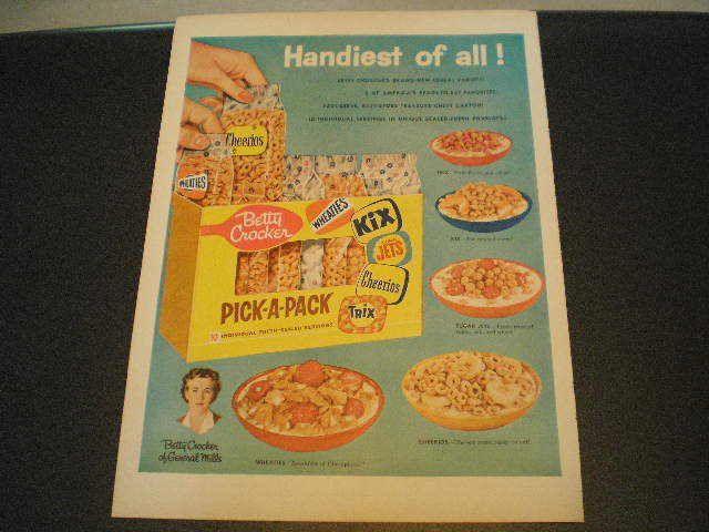 1956 Cereal Ad Kix Sugar Jets Trix Wheaties Cheerios  