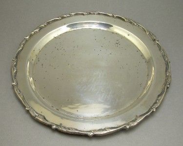 Vintage South American .900 900 Coin Silver Tray Plate 7 3/4  