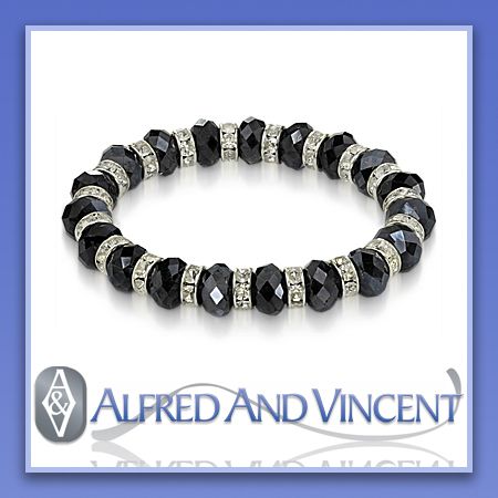 Beaded Faceted Austrian Crystal Faux Diamond Stretch Womens Bead 