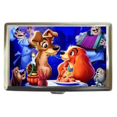 LADY AND THE TRAMP METAL CIGARETTE MONEY CARD CASE BOX HOLDER NEW 