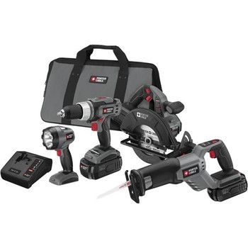 Porter Cable Tradesman 18V NiCad Cordless 4 Piece Combo Kit PC418C 2 