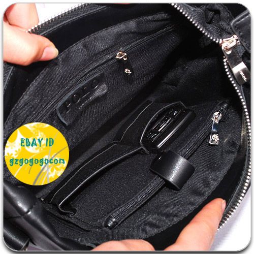 Polo mens Leather Shoulder Bag messenger black gift 47  