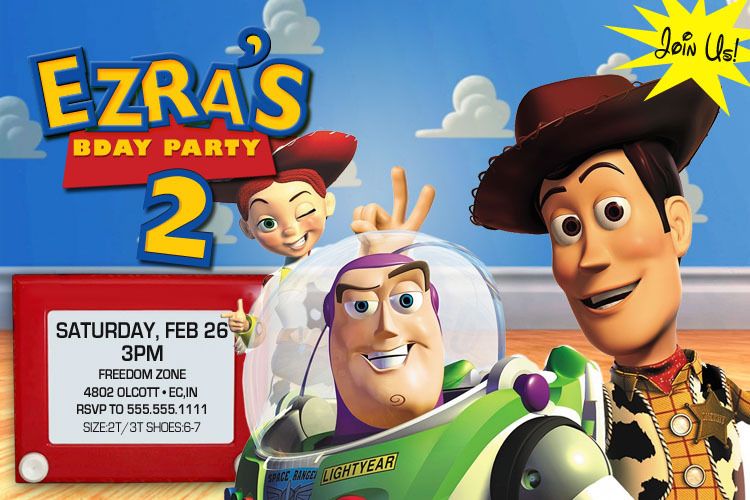 CUSTOM TOY STORY BIRTHDAY INVITATIONS INVITES 1 2 3  