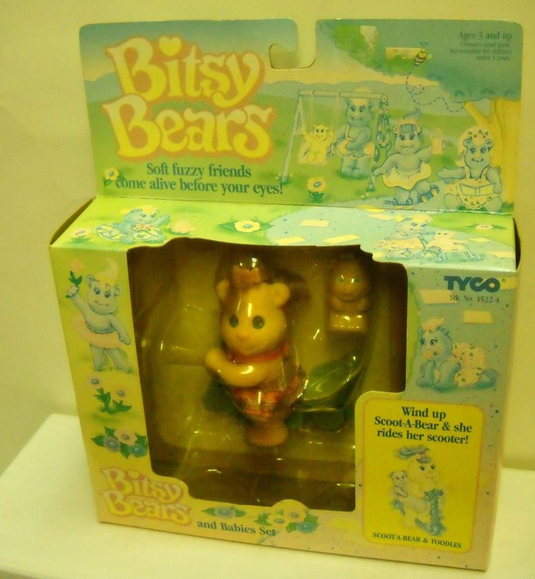   Vintage TYCO Bitsy Bears Scoot A Bear & Toodles (Faded Box)  