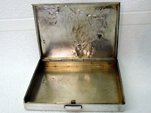   1900s ART DECO STERLING SILVER CIGARETTE CASE LEV TOLSTOY  