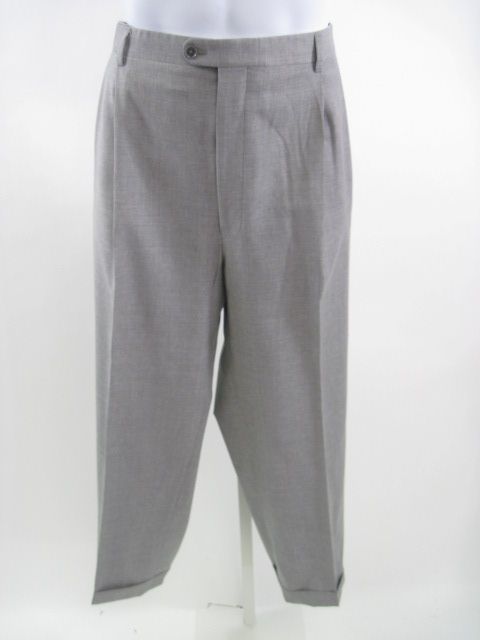 GB BARONI Mens Gray Wool Pleated Pants Slacks Size 42  