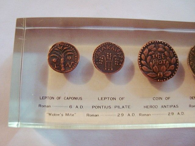 ANCIENT COINS PAPERWEIGHT SESTERTIUS, TYRE, HEROD,  