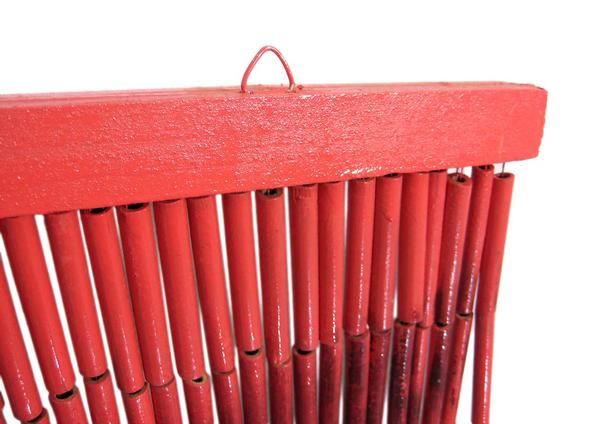 Red Skull 90 Strand Bamboo Beaded Curtain Room Divider  