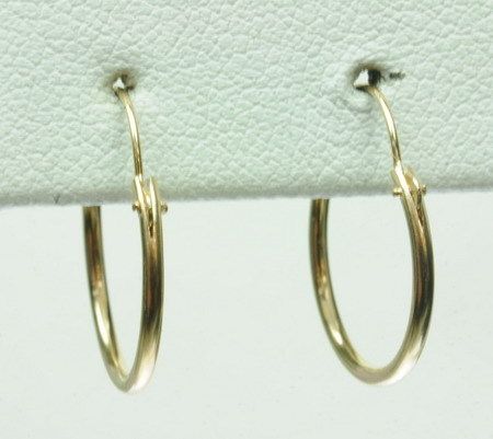 LADIES 14K YELLOW GOLD SMALL HOOP HUGGIE ESTATE EARRINGS J226012 