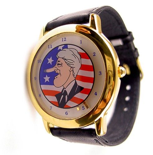 1998 Bill Clinton Growing Nose Pinocchio Wrist Watch Political 