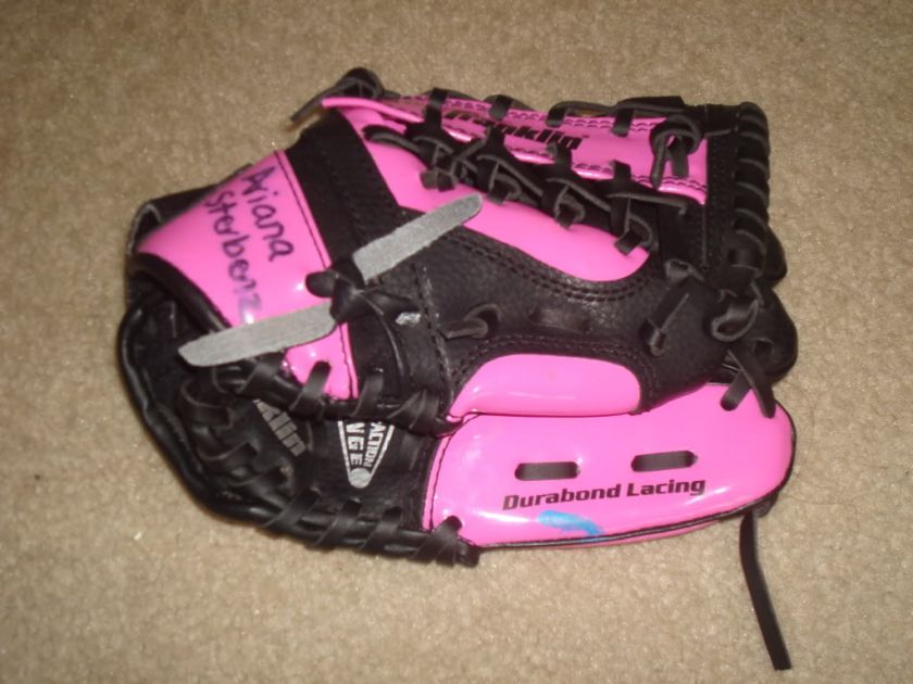 EUC T Ball Right Handed Glove Balls Lot Black Pink Brown Girls Boys 