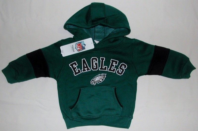 PHILADELPHIA EAGLES TEAM TODDLER HOODED SWEATSHIRT HOODIE GREEN 12 18 