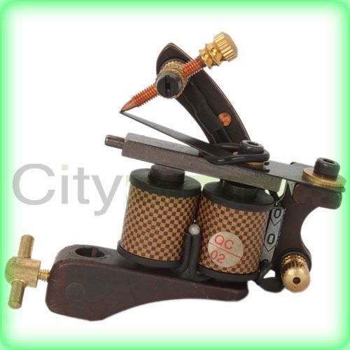 New 8 Wrap Coils New Pro Cast Tattoo Machine Liner Shader Gun Golden 