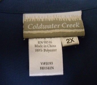 COLDWATER CREEK SIZE (2X) SLATE BLUE TOP SHIRT  