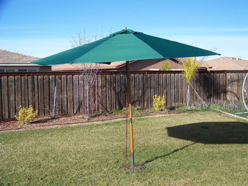 13 ft Green Wood Frame Round Patio Umbrella 4M  