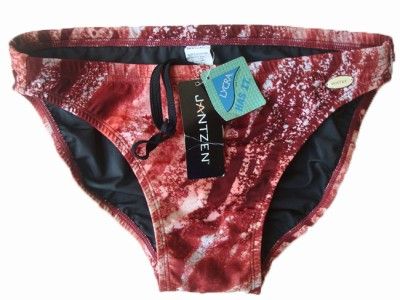 JANTZEN Mens Lycra Brief Bikini Swimsuit Burgundy Red  