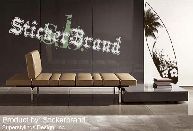 Vinyl Wall Decal Sticker Beach Paradise Surf Board 6Ft  