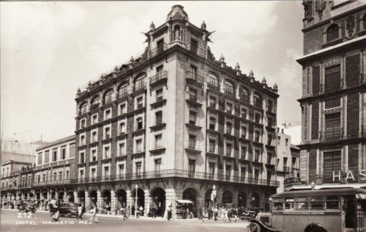 MEXICO HOTEL MAJESTIC bus KODAK RPPC postcard  