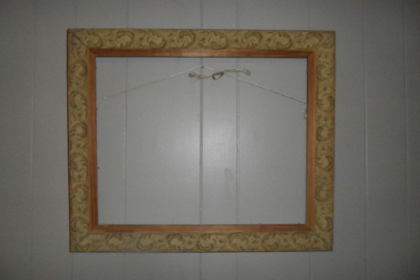 Antique 24 x 20 Red Oak & Gesso Frame  