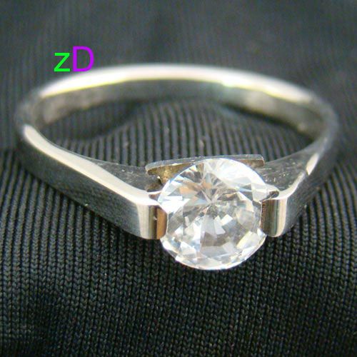 b8121 Sz 11 Wedding Charm Stainless 316L Steel Gemstone CZ Ring 