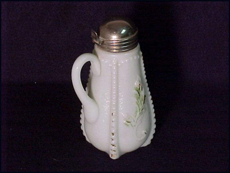 Victorian EAPG Sprig Molasses Glass Syrup pitcher  