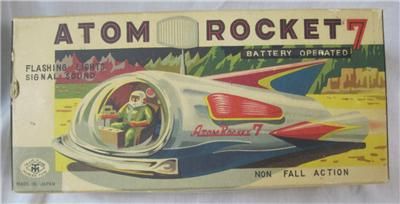 Vintage Japan Batt Op ATOM ROCKET 7 NMT w/ orig. box  