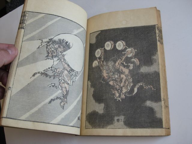 Antique 1800s KUNIYOSHI HOKUSAI JAPANESE WOODBLOCK PRINT SKETCH BOOK 