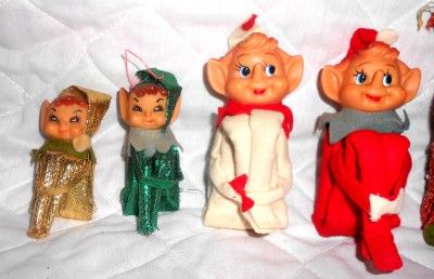   VTG JAPAN FELT BURLAP GLITTERY KNEE HUGGERS ELF PIXIE CHRISTMAS  