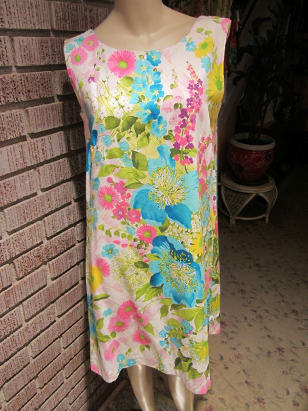 Womens Vintage Janet Lynn Spring Bouquet Tent Dress S  