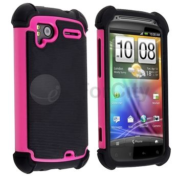   TRIPLE COMBO HARD SOFT CASE COVER FOR HTC SENSATION 4G ACCESSOR  