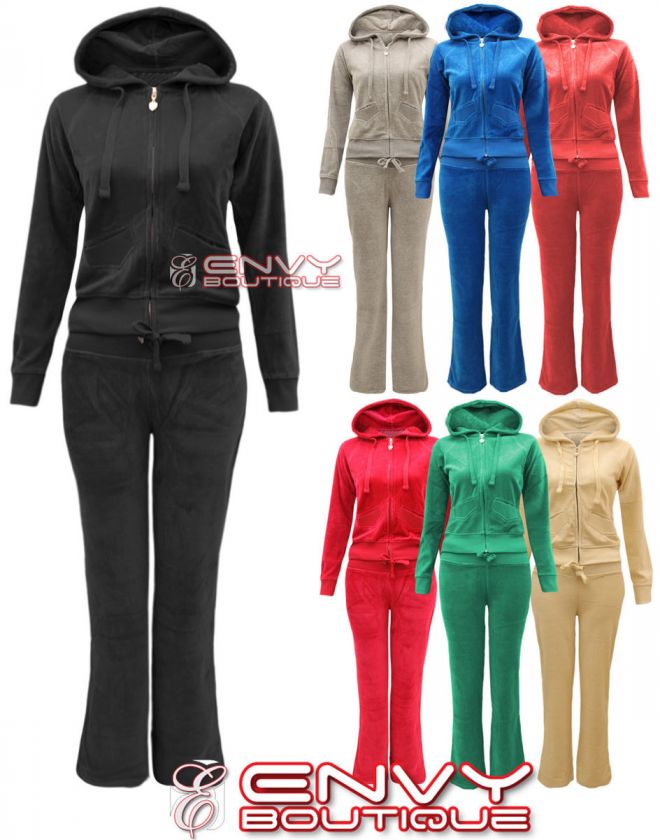 NEW WOMENS FULL VELOUR LADIES TRACKSUITS HOODY WITH TROUSERS SIZE 8 10 