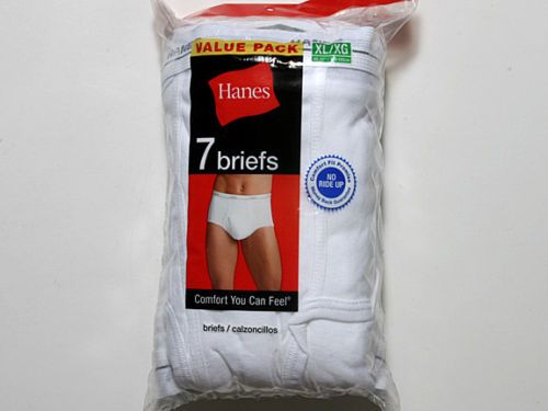 Hanes Mens Cotton White Briefs Underwear Shorts XL  