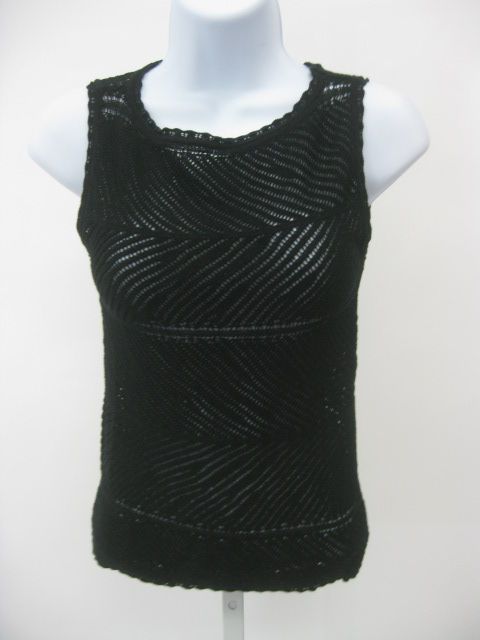 BLUMARINE Black Pink Mesh Tank Top Sz 42 Italian  