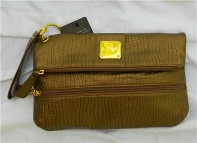 NWT DAISY FUENTES FOLD OVER CLUTCH PURSE BRONZE  