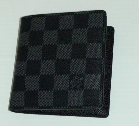 Louis Vuitton Black Gray Damier Graphite Mens Coin Wallet  