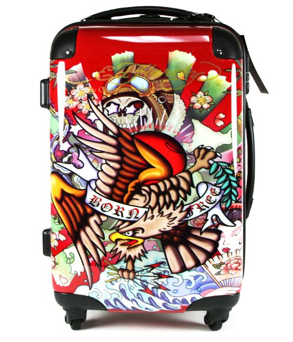 Ed Hardy Luggage Hard case carry on TRAVEL RED Choose 1  