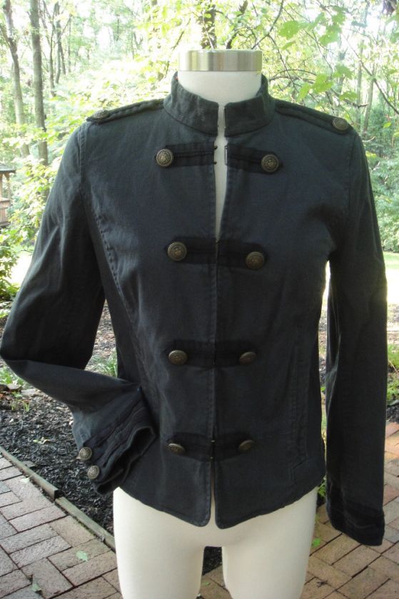 Juicy Couture Designer Gray Band Military Coat Jacket S  