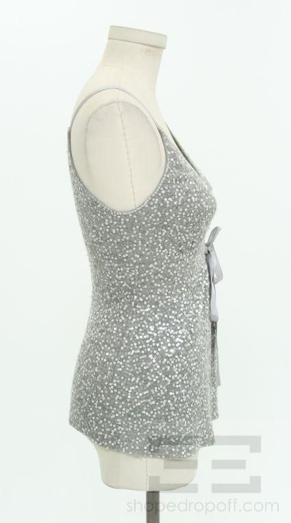   Label Grey Cashmere & Silk Sequin Top Small NEW $850 WWE226  